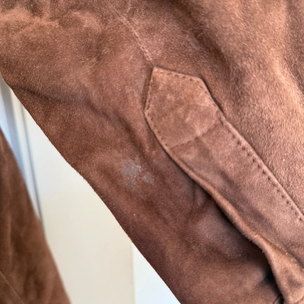 Peter Millar 100% Genuine Suede Leather Shirt Jacket - Rich‎ Brown Men’s